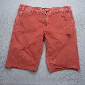 PRPS Shorts Mens 38 Orange Distressed Denim Jorts Stretch Casual Streetwear - Picture 1 of 12