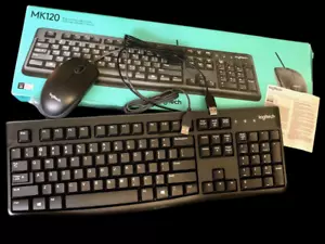 LOGITECH MK120 Corded Keyboard and Mouse Combo #2 NEW OPEN BOX - Picture 1 of 5