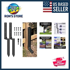 Rust-Resistant Fence Post Stabilizer Kit for Quick Repairs on 4x4/6x6 Posts - Picture 1 of 8