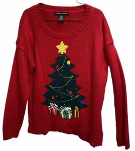 Vintage Ugly Christmas Tree Sweater Red Karen Scott Sweater Gifts Size Large - Bild 1 von 4