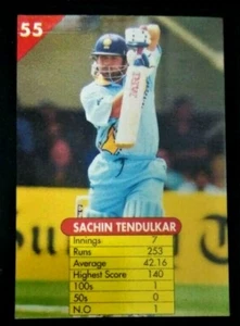 INDIEN SELTENE ZENTRUMSFRISCHE CRICKET-SAMMELKARTE SACHIN TENDULKAR NR. 55 - Bild 1 von 3