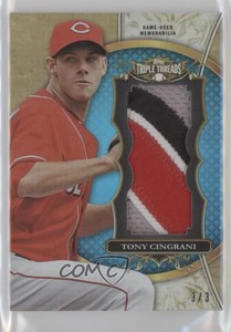 2013 Topps Triple Threads Unity Jumbo Relics Sapphire /3 Tony Cingrani Rookie RC