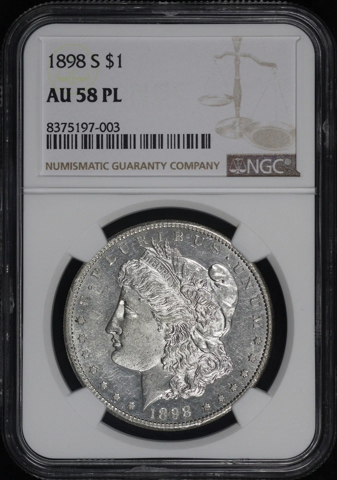 1898-S Morgan Dollar NGC AU-58 PL - Image 1 of 2