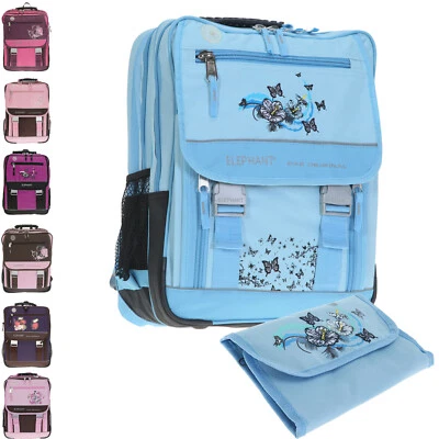 Schulrucksack Mädchen 2er Set Elephant Rucksack Ranzen Schulranzen + Mäppchen XL - Bild 1 von 4
