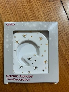 Anko Alphabet Ceramic  Tree Decoration - Q - Bild 1 von 3