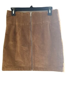 Wild Fable Minirock Damen Größe 10 vorne Reißverschluss braun Cord Stretch - Bild 1 von 4