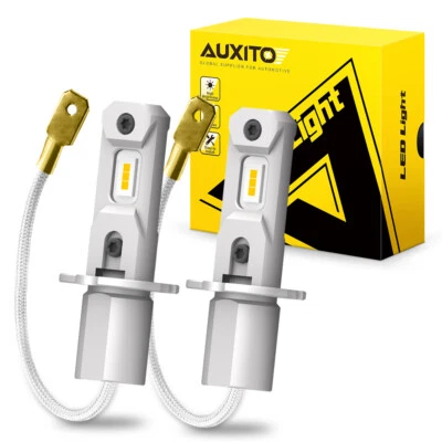 Kit de conversión de 2 bombillas de faros antiniebla LED AUXITO amarillo H3 3000K DRL D Foto 1 de 4