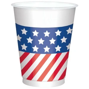 Patriotic Printed 16 oz Plastic Cups 25 Per Pack Patriotic Supplies Tableware - Picture 1 of 1