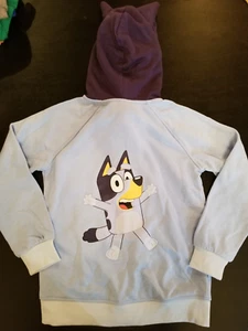 Disney Bluey & Friends Blue Zip Up Sweatshirt Hoodie Medium (8) New - Picture 1 of 3