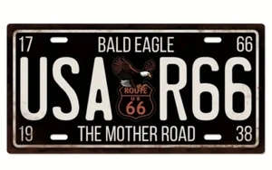 RETRO R66 USA STATE NOVITÀ TARGA LATTA 15x30cm Nuovo Articolo Regalo - Foto 1 di 6