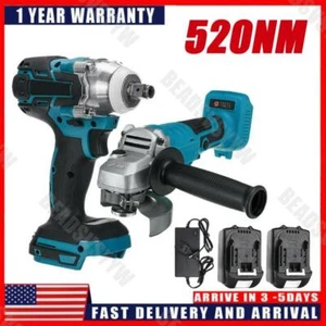 125mm Angle Grinder + Impact Wrench Cordless Tool Combo Kit Brushless For Makita - Picture 1 of 12