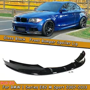 For BMW 1 Series E82 M Sport 07-2013 Gloss Black Front Bumper Spoiler Side Cover - Picture 1 of 11