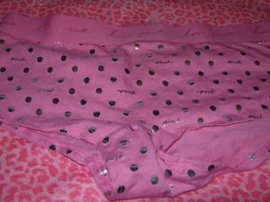 Victorias Secret Sexy PINK Shortie BoyShort Pantie Dahlia Dot Script Rare XL NWT - Picture 1 of 4