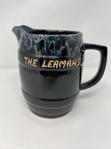 MCM Signed Van Briggle Art Pottery Pitcher Black w/Blue Drip Glaze - Picture 1 of 15