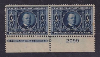 1904 Louisiana Purchase 5c blue McKinley Sc 326 MLH full OG Durland $225 (EC - Image 1 of 2
