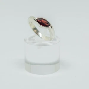 Sterling Silver 925 Garnet Ring Dainty Occasion Stack Gemstone January Men Girl - Picture 1 of 1