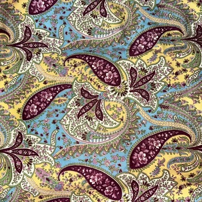 Fabric 2 Yards 42” Cuddle-Up Flannel for Chanteclaire Multicolor Floral Paisley - Image 1 of 4