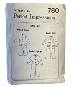 Period Impressions 780 Sewing Pattern Duster Cape Uncut Mens S-XL - Picture 1 of 1