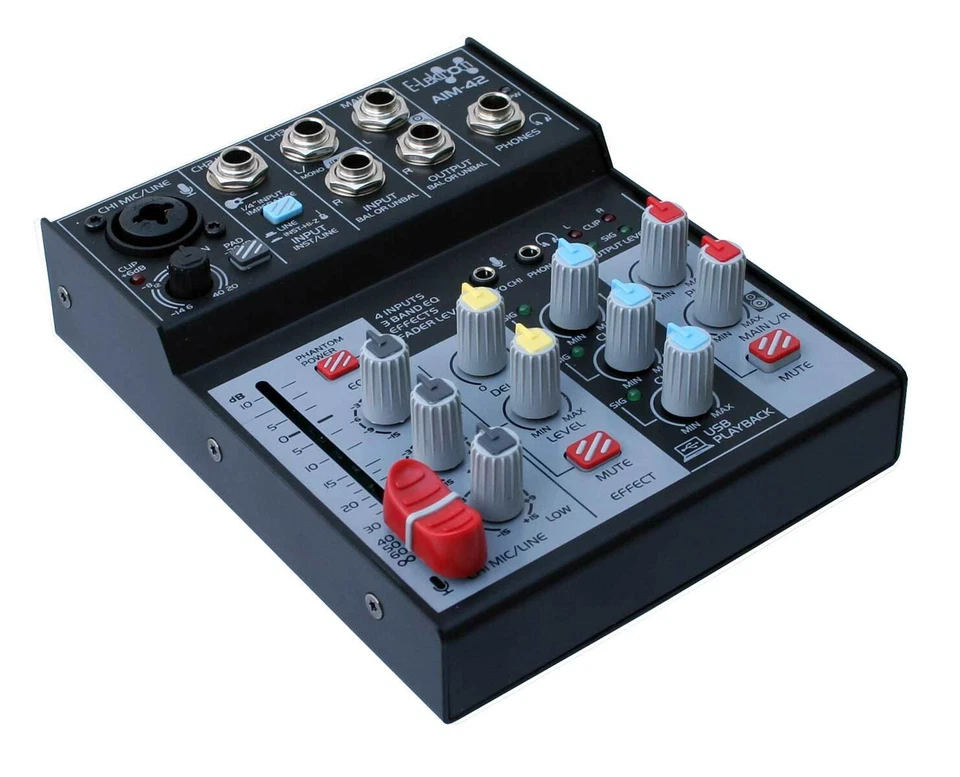 E-Lektron AIM-42 4Channel Streaming Audio Mixer Mixer USB Interface Sound Card - Image 1 of 4
