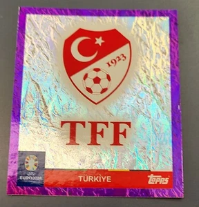 TOPPS UEFA EURO 2024 STICKER, TÜRKIYE, TEAM LOGO, TUR 1, PURPLE PARALLEL - Bild 1 von 1