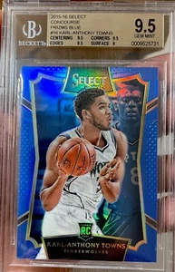 2015 Panini Select Prizm Blue Rookie Karl-Anthony Towns Gem 9.5 BGS #241/249 - Picture 1 of 3