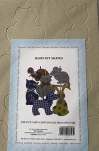 Pinflair BA209 Pet Shapes Die Cut Card Cartonnage A4 Sheet 2 in Pack Six Pets  - Picture 1 of 2