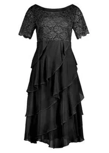 Schwarzes kurzärmliges Spitzenkleid von Witt - Größe 18 - neu ohne Etikett - UVP 85 £ - Bild 1 von 6