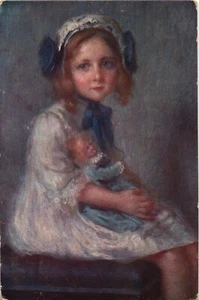 Alte AK Vintage Mädchen und Spielzeugpuppen (997) - Bild 1 von 2