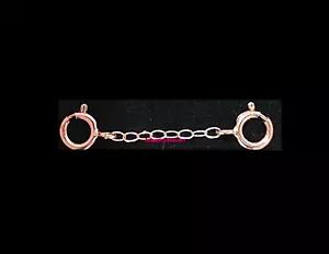 Cierre de anillo de resorte doble de 4,5 mm oro rosa de 14 K 1,2 mm 0,75" extensor de cadena de seguridad - Imagen 1 de 4