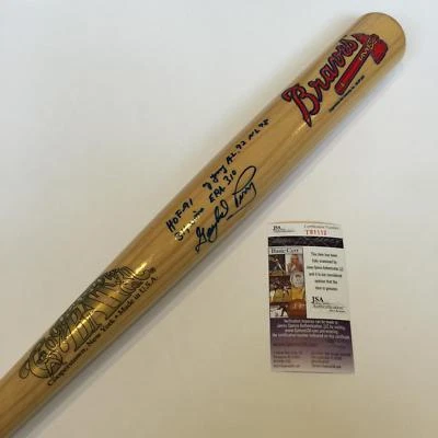 The Finest Gaylord Perry Signed Heavily Inscribed Career Stats Bat With JSA COA - Image 1 of 4