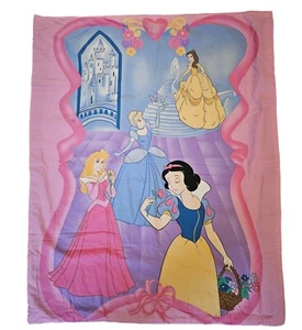 Disney Princess Quilted Baby Crib Blanket Vintage - Picture 1 of 5