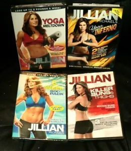 4 Jillian Michael DVD: Yoga Meltdown & Inferno, Killerbrötchen, Sixpack DVD Lot - Bild 1 von 3
