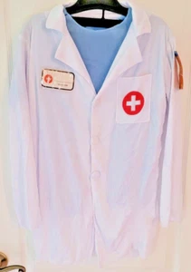 NEW Child Kids Doctor Halloween Costume Top, Coat and Hat only Size Lg 50"-54" - Picture 1 of 15
