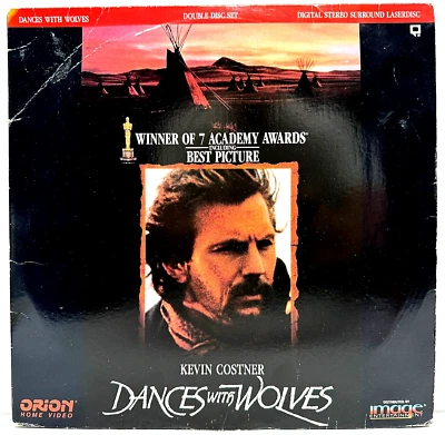 Dances with Wolves Laserdisc 1991 Kevin Costner Orion Home Video - Image 1 of 4