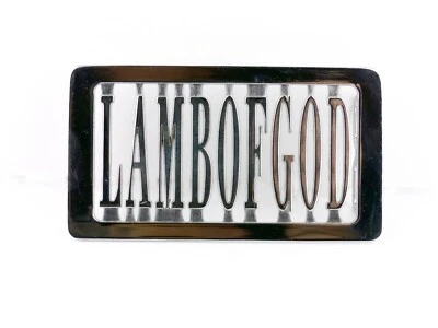 Lamb of God Belt Buckle Chrome Metal Logo Congregation Fan Club 2007 Rock Y2K - Image 1 of 4
