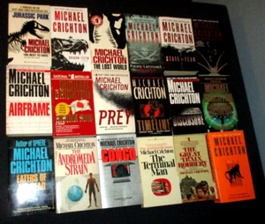 Lot Of 18 Michael Crichton Paperback Books: Congo, Jurassic Park, Sphere... - Picture 1 of 23