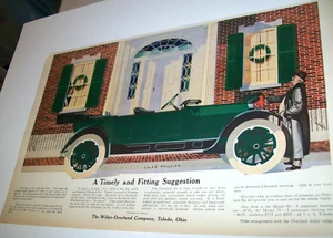 1914 Willys Overland Model 83 mag centerfold car ad-Christmas-Coles Phillips ill - Picture 1 of 1
