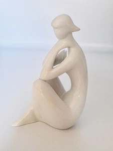 Vintage 1960s Royal Dux Ceramic Seated Nude Woman, Jaroslav Jezek, MCM Decor - Picture 1 of 6