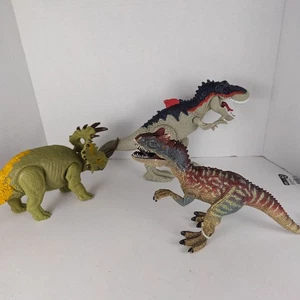 Dinosaur Toy Collection Jurassic World Sinoceratops & T Rex Working Plus Raptor - Picture 1 of 14