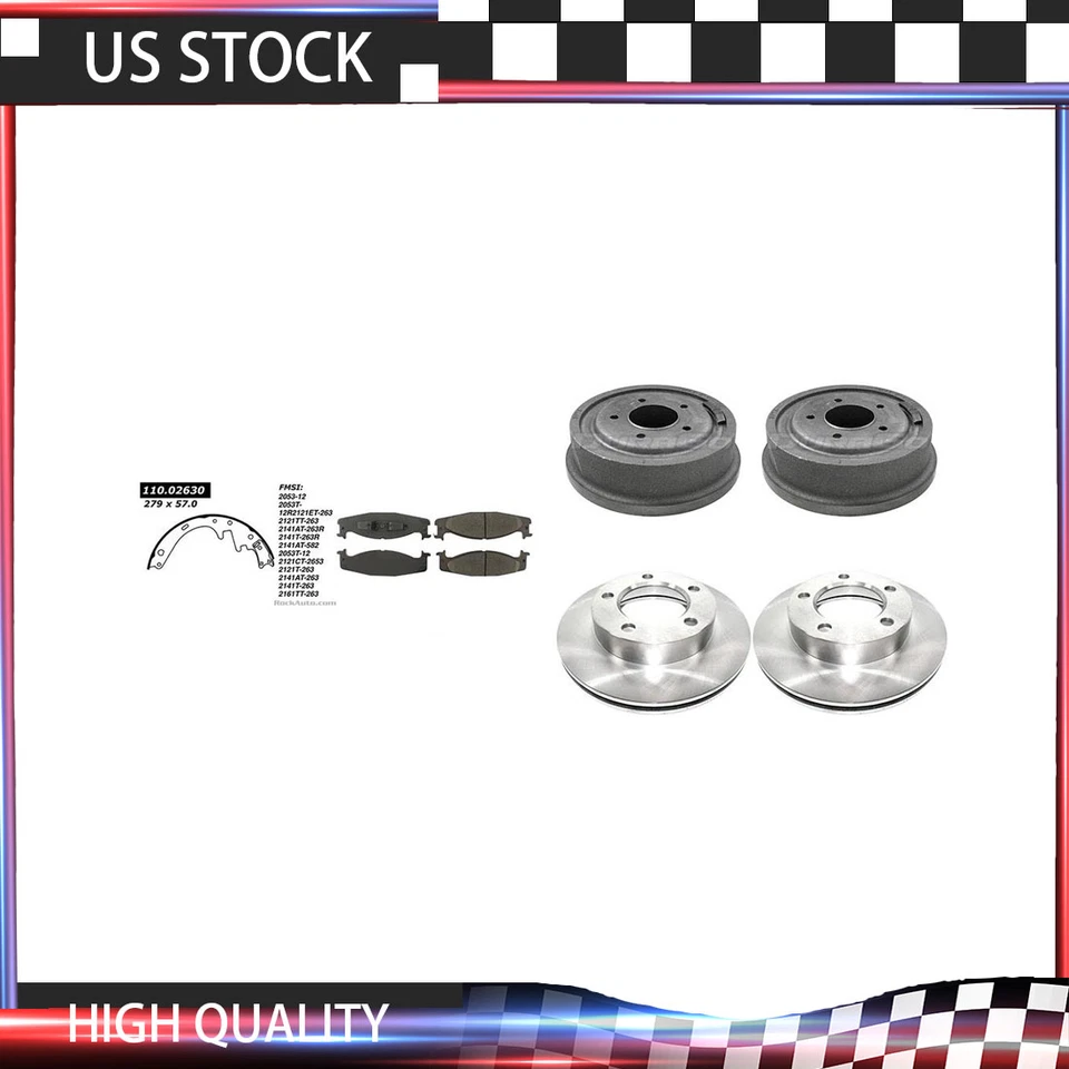 Se adapta a rotores de freno y pastillas metálicas Ford Bronco 1994-1996 + tambores de freno y zapatas Foto 1 de 4