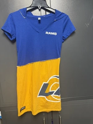 LA Rams Ligero Sudadera con Capucha Camiseta Manga Corta Vestido Pequeño Foto 1 de 4