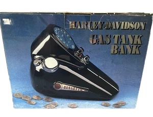1993 Harley Davidson Ceramic Gas Tank Coin Bank New Open Box Shiny Chrome Detail - Picture 1 of 12