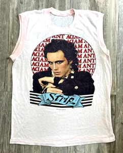 Vintage Adam Ant 1984 Concert Tee T-Shirt Sleeveless Strip Tour Size L Pink - Picture 1 of 8