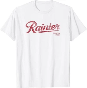 Rainier Beer Mountain Fresh Logo - Auténtica camiseta con capucha de aspecto vintage - Imagen 1 de 6