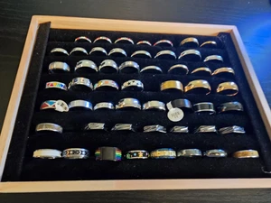 50+ Wedding Band Ring Lot See Pictures Assorted Sizes and Colors mix materials - Picture 1 of 8