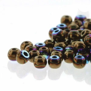 2mm TRUE2 Czech Glass Druks Smooth Round Spacer Beads JET Bronze AB (600) - Picture 1 of 3