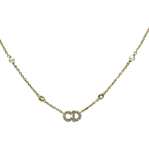 Collana Christian Dior CLAIR D LUNE GP resina perle strass #183