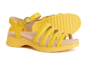 Dansko Roxie Sandals Womens Yellow Nappa Leather Adjustable Strappy Comfort Shoe - Picture 1 of 5