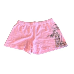 Athletic Works Girls S 6/6X Pink Knit Shorts Palm Tree Beach - Picture 1 of 7