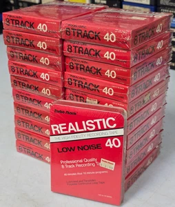 Lot of 21 NOS Realistic 40 Minute Blank Recording - SEALED vtg 8 Track Tape #12 - Picture 1 of 4